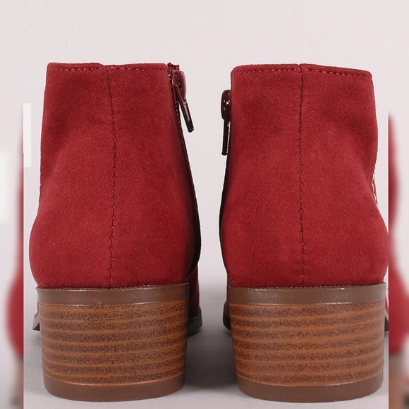 Last 6  size Suede Zip-Up Almond Toe Ankle Boots - Picture 5 of 5